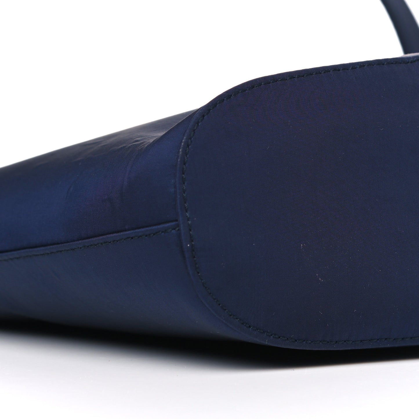 Iridescent Nylon Punch Top Handle Handbag Navy