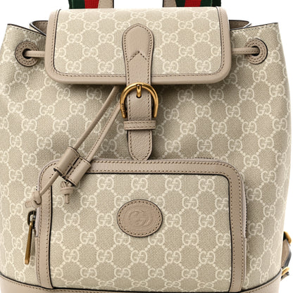 Gucci GG Supreme Monogram Azalea Calfskin Retro Interlocking G Buckle Backpack Beige Mystic White 7 of 11