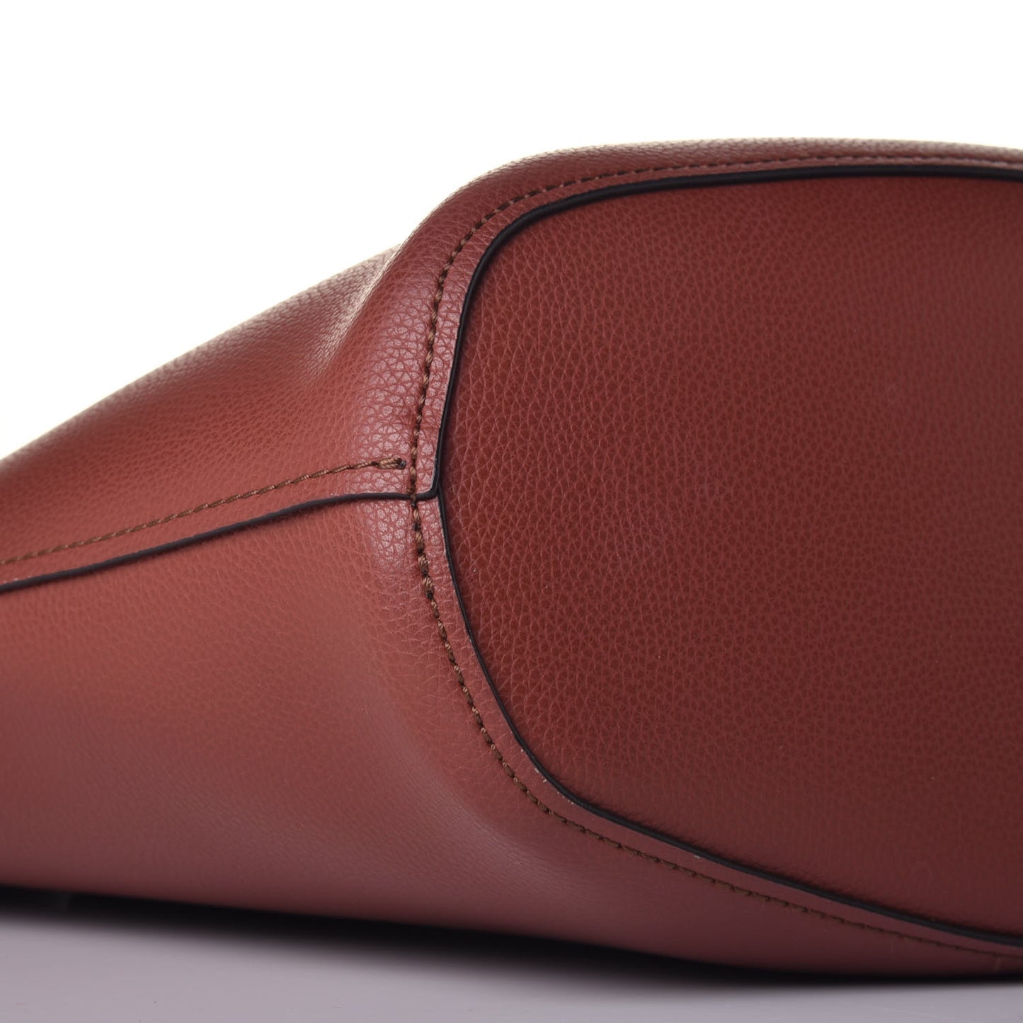 Smooth Grained Calfskin Medium Aby Tote Sepia Brown