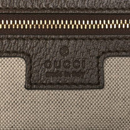 Gucci Monogram Jumbo GG Textured Dollar Calfskin Web Medium Ophidia Shopping Tote Camel Ebony 6 of 10