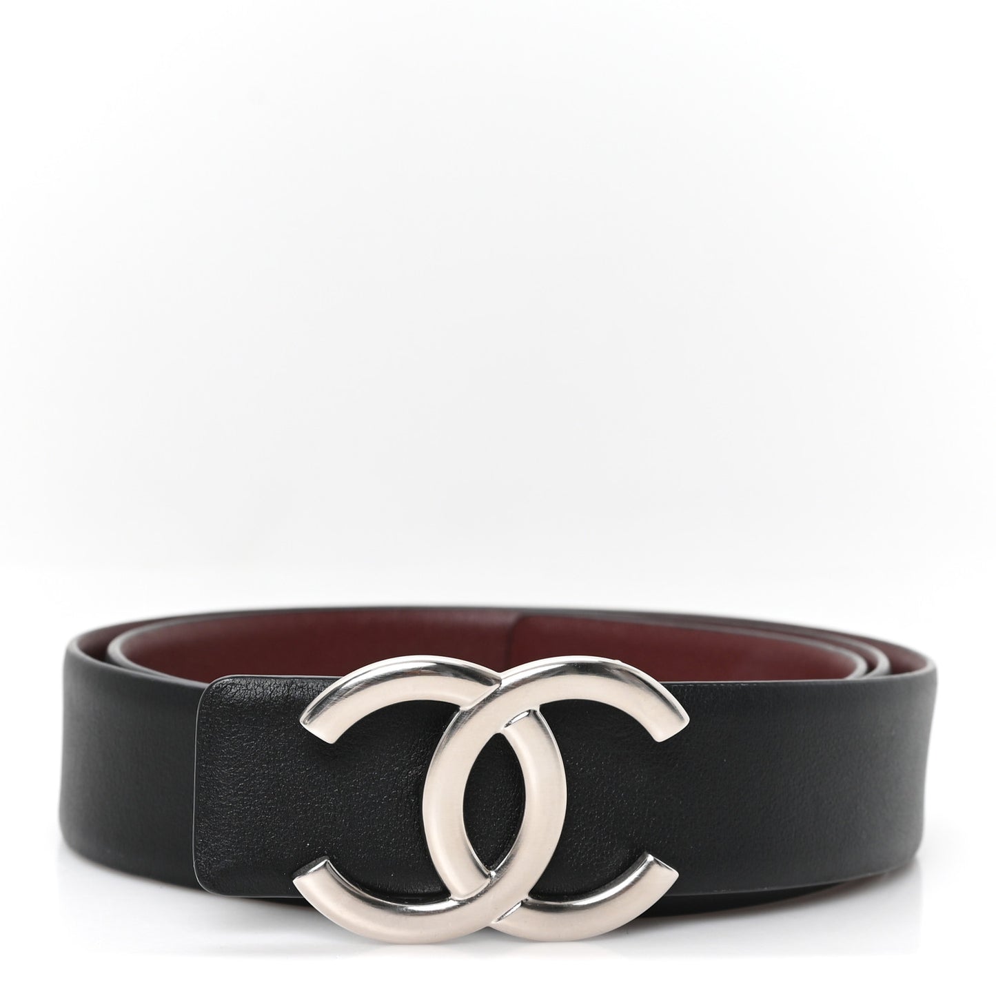 Calfskin CC Reversible 90 36 Belt Black Burgundy