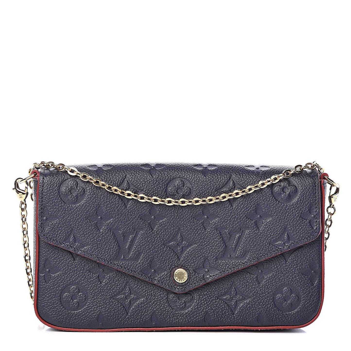 Empreinte Pochette Felicie Chain Wallet Marine Rouge