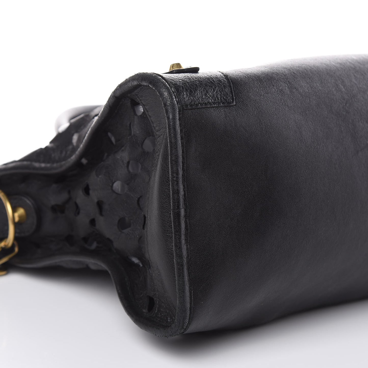 Agneau Classic Hardware Perforated Dot City Black