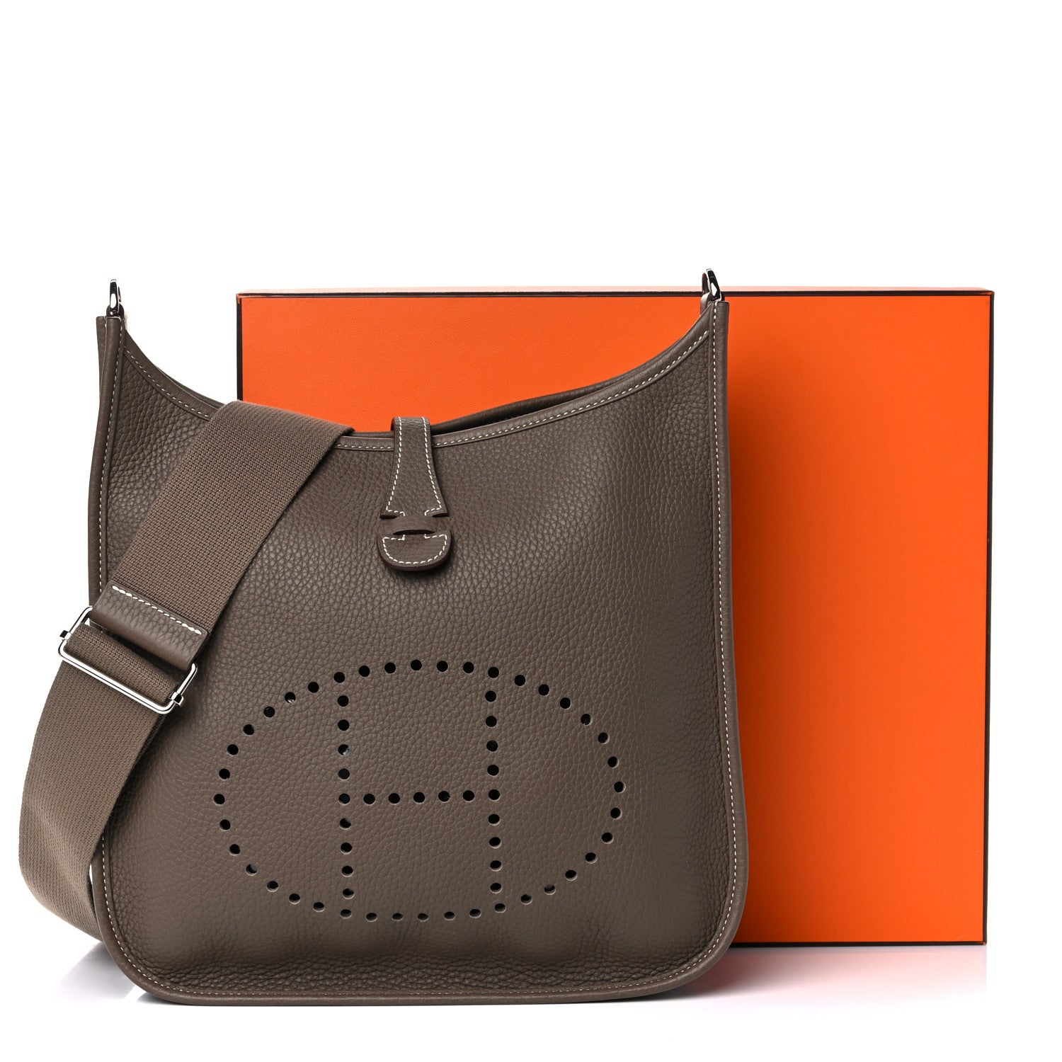 Hermes Taurillon Clemence Evelyne III PM Etoupe 11 of 11