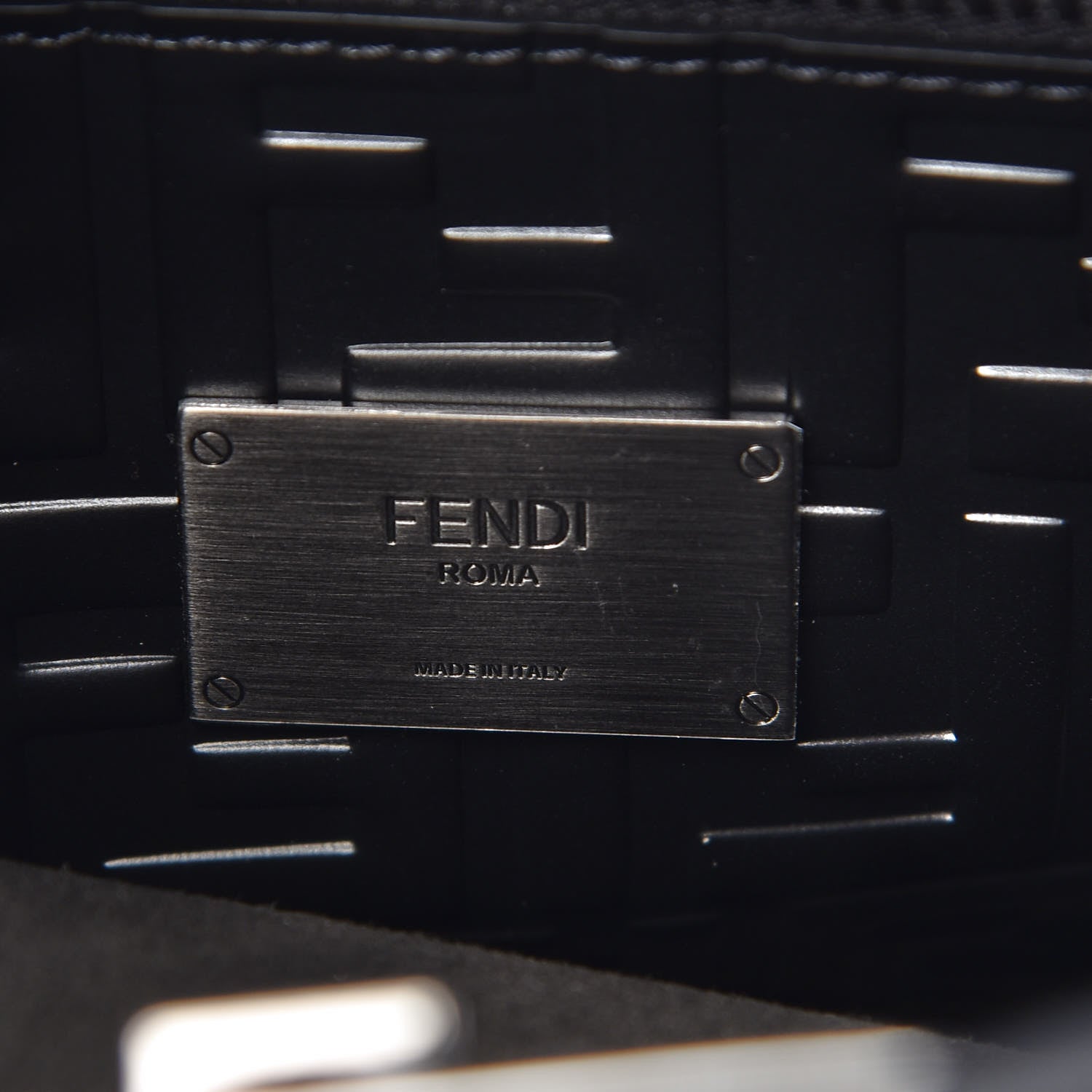 Fendi Vitello Grace FF 1974 Embossed Large Peekaboo Iconic Fit Satchel Black 8 of 15