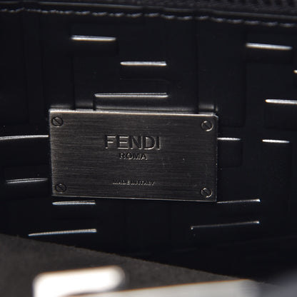 Fendi Vitello Grace FF 1974 Embossed Large Peekaboo Iconic Fit Satchel Black 8 of 15