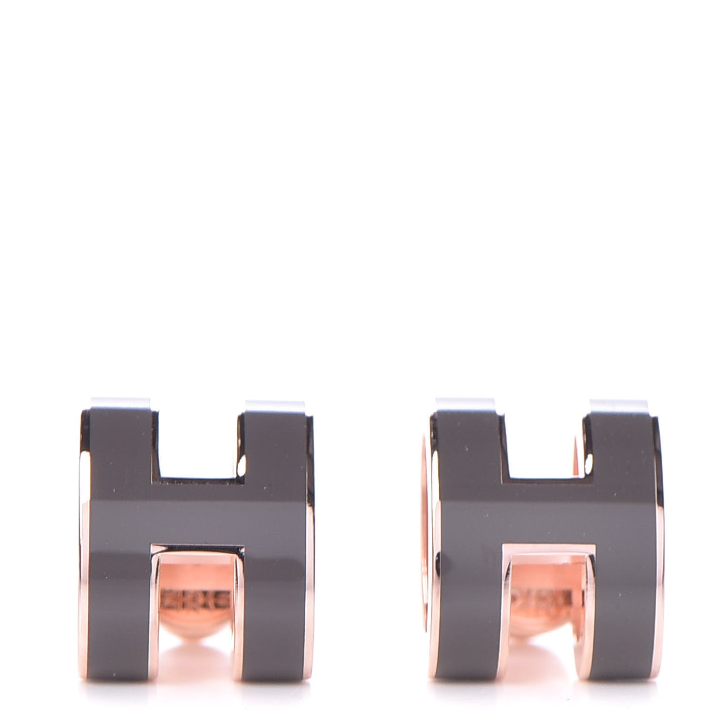 Rose Gold Lacquered Pop H Earrings Etain