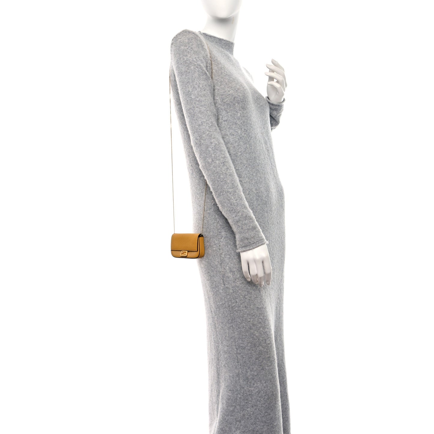 Cuoio Romano Scented Nano Baguette Charm Giallo Fendi