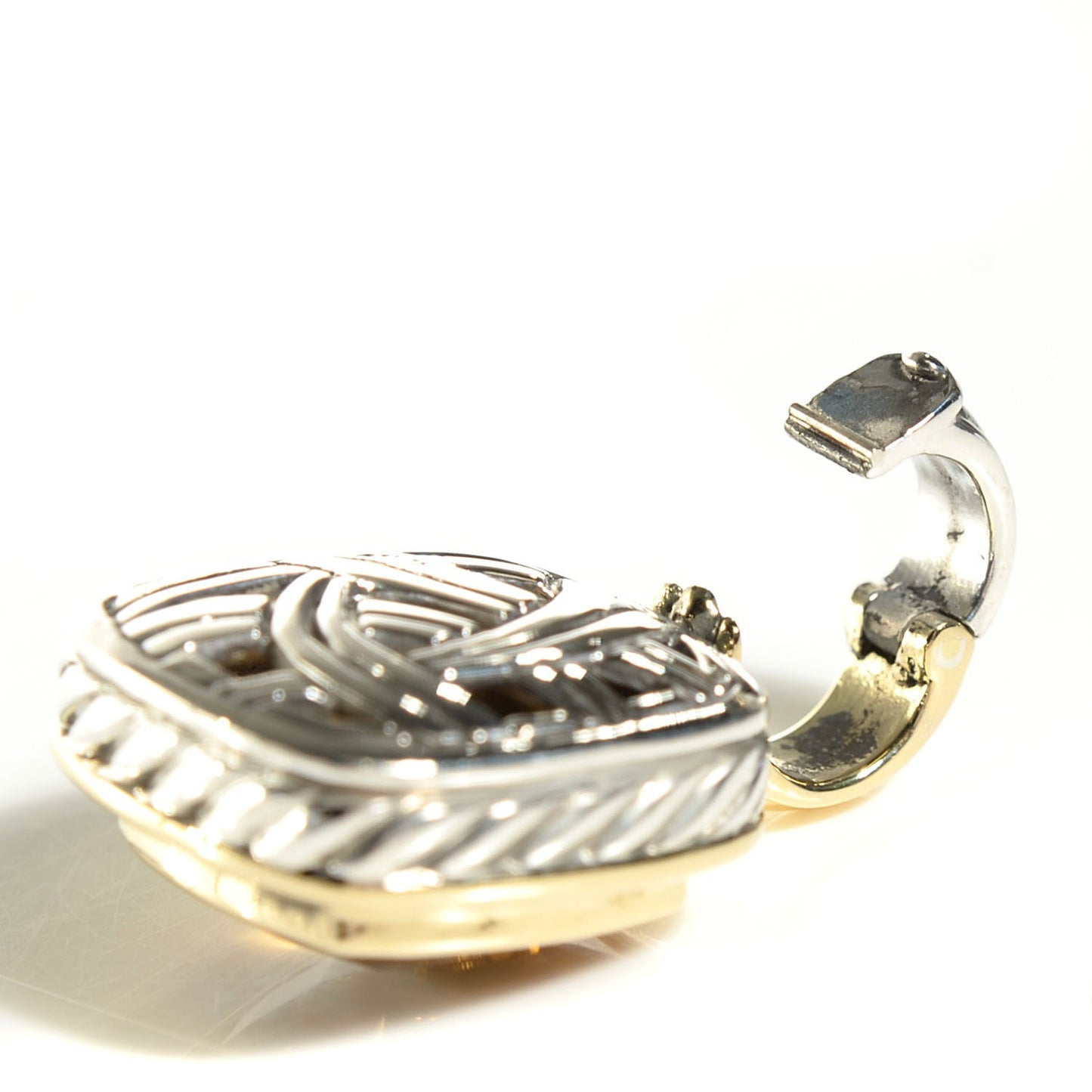 Sterling Silver 18K Yellow Gold Citrine 14mm Albion Enhancer Pendant