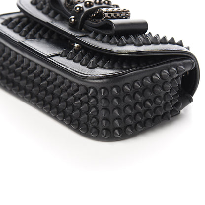 Christian Louboutin Calfskin Spikes Sweety Charity Crossbody Bag Black 9 of 10