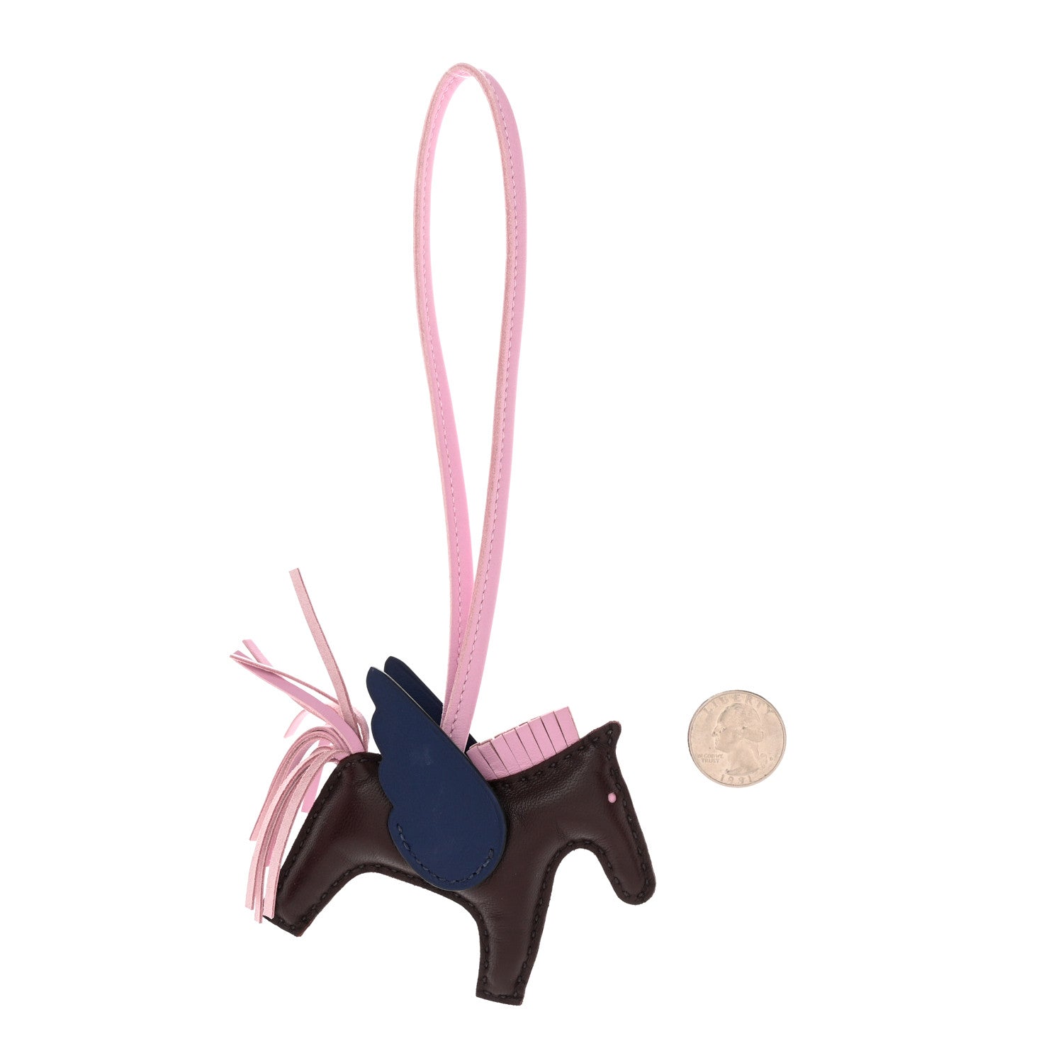 Hermes Milo Lambskin Grigri Rodeo Pegase Horse Bag Charm PM Rouge Sellier Mauve Sylvestre Bleu Saphir 2 of 4