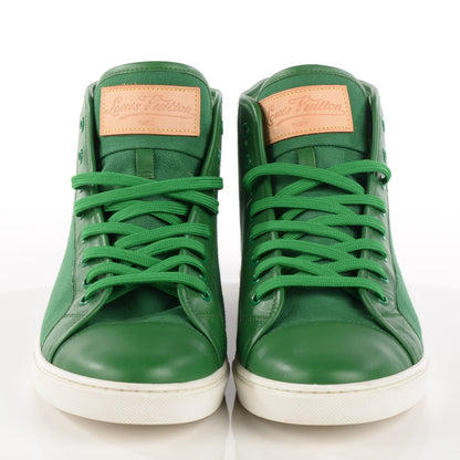 Louis Vuitton Canvas Leather High Top Sneakers 8 Green 2 of 8