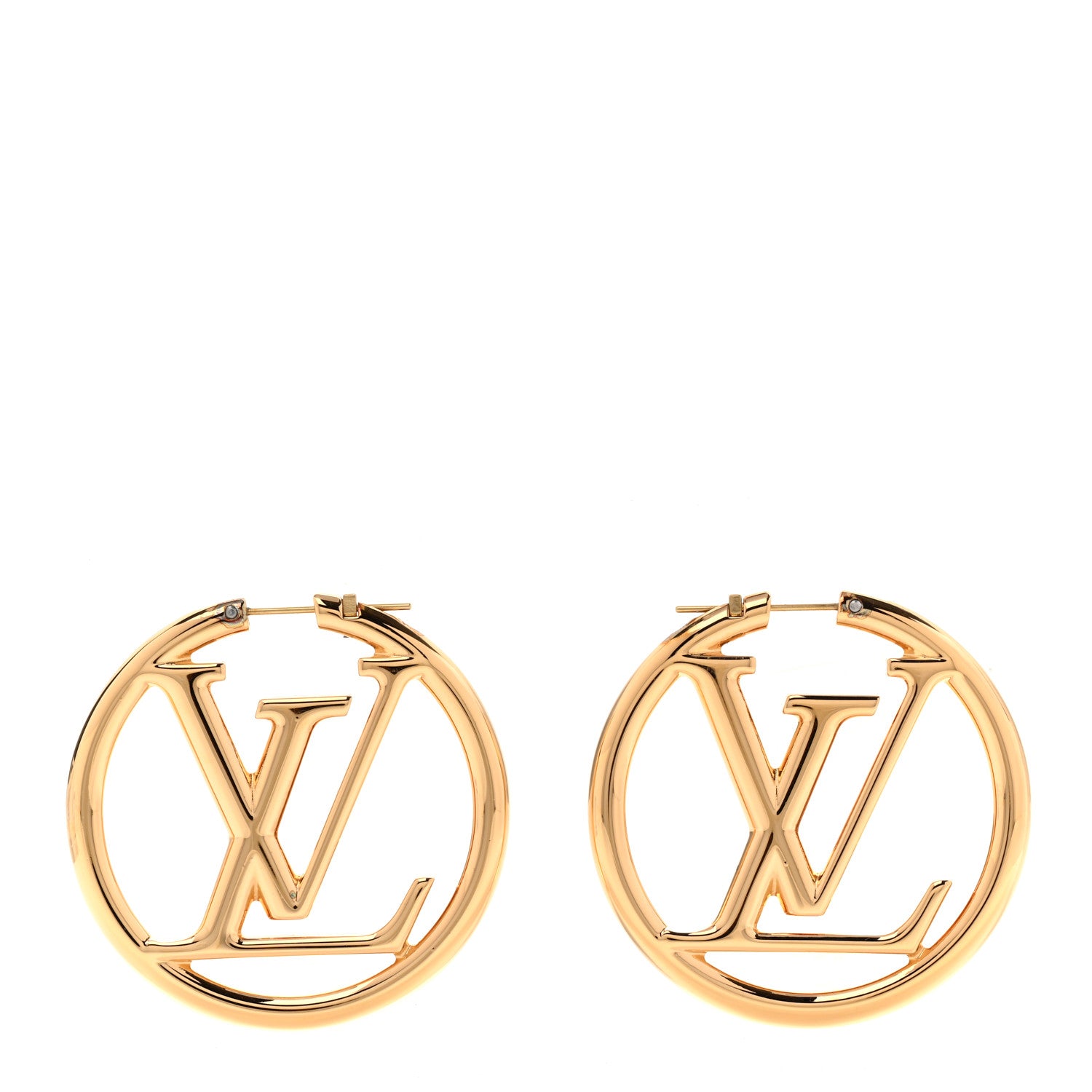Louis Vuitton Metal Louise Hoop Earrings Gold 1 of 6
