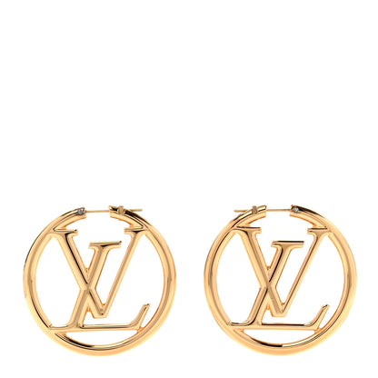 Louis Vuitton Metal Louise Hoop Earrings Gold 1 of 6