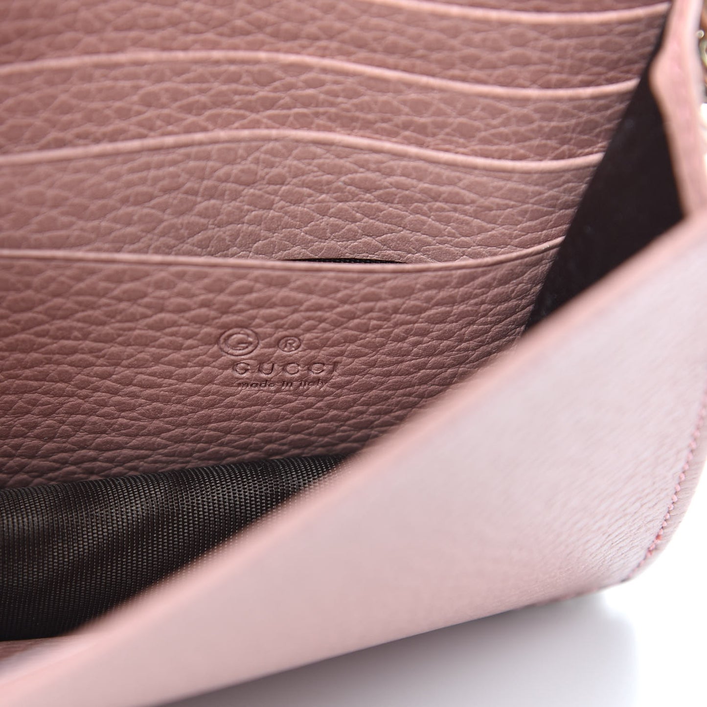 Dollar Calfskin Interlocking G Chain Wallet Soft Pink