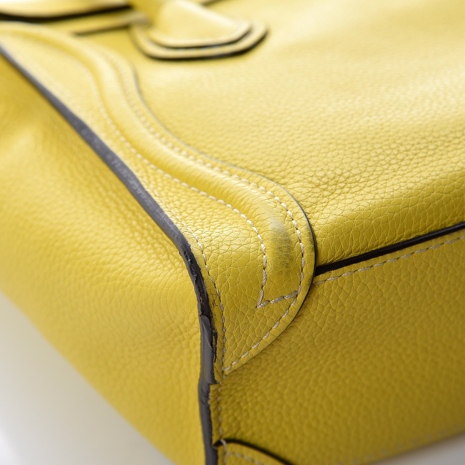 Celine Drummed Calfskin Nano Luggage Citron 12 of 12