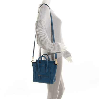 Celine Goatskin Nano Luggage Deepsea 2 of 8