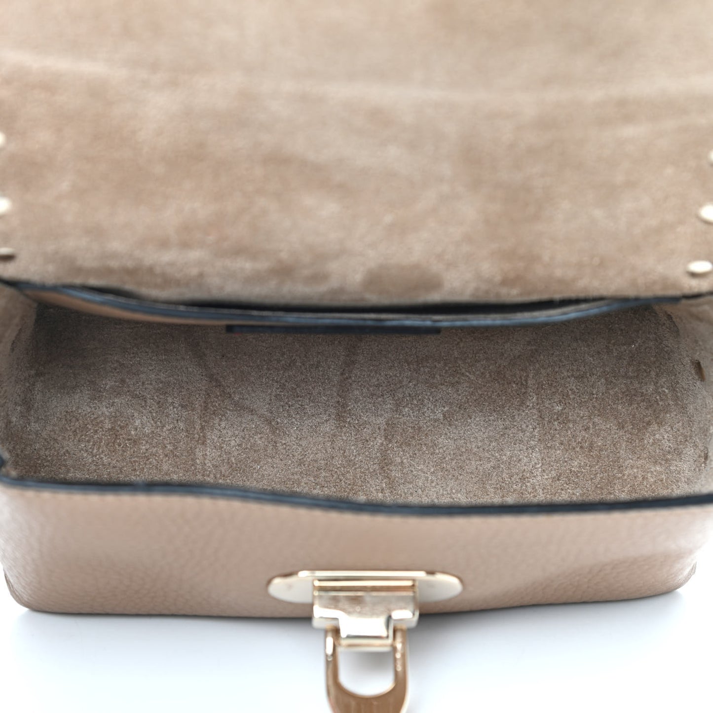 Pebbled Calfskin Mini Rockstud Crossbody Bag Deep Alpaca