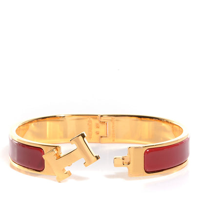 Hermes Enamel Clic Clac H Bracelet Narrow PM China Red 4 of 7