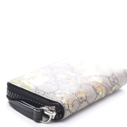 Gucci GG Supreme Monogram Blooms Zip Around Card Case Wallet Beige New Military Black 6 of 7