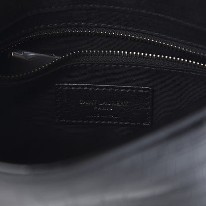 Saint Laurent Crocodile Embossed Lambskin Matelasse Monogram Niki Chain Wallet Black 6 of 10