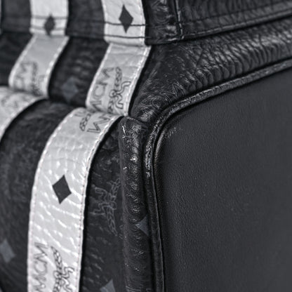 MCM Metallic Visetos Striped Medium Stark Backpack Silver Black 8 of 22