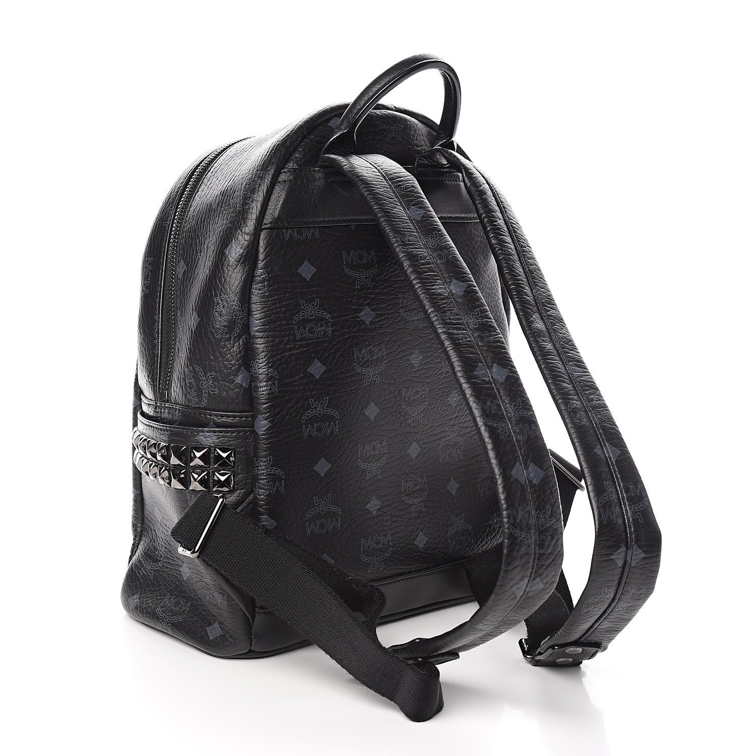 MCM Visetos Small Side Stud Stark Backpack Black 3 of 11
