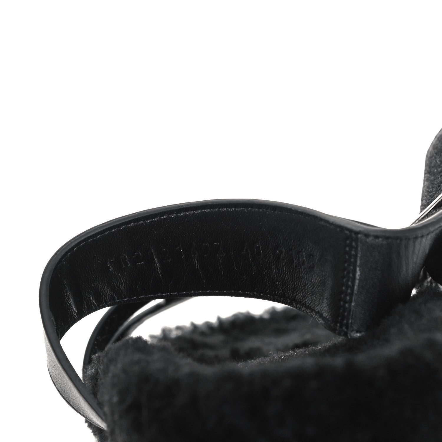 Hermes Calfskin Woolskin Womens Chypre Sandals 40 Black 8 of 11