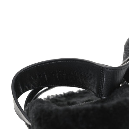 Hermes Calfskin Woolskin Womens Chypre Sandals 40 Black 8 of 11
