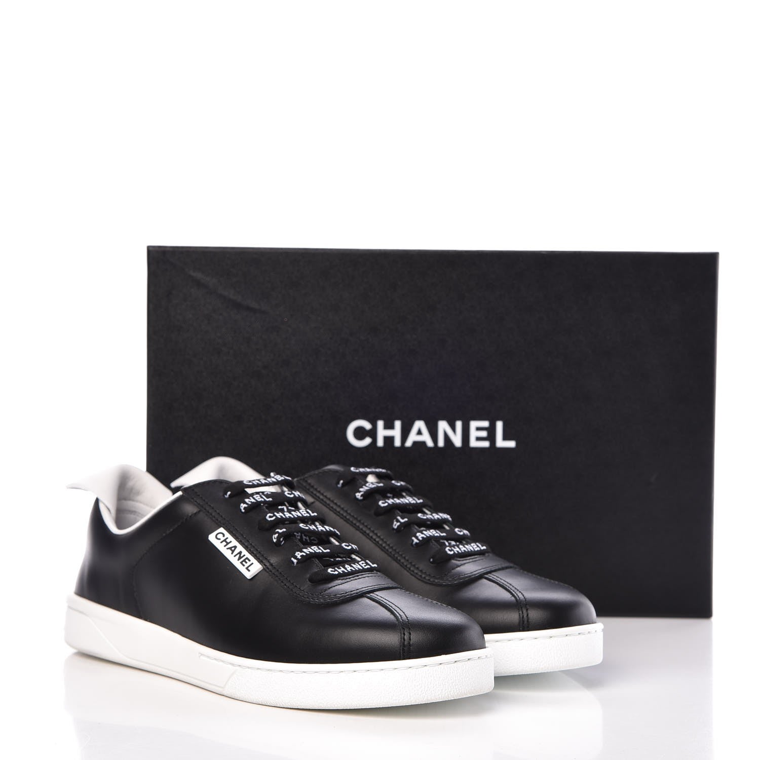 Chanel Calfskin CC Sneakers 39.5 Black 10 of 10