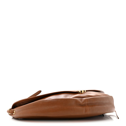 Celine Shiny Lambskin Soft Triomphe Little Half Moon Bag Brick 4 of 12