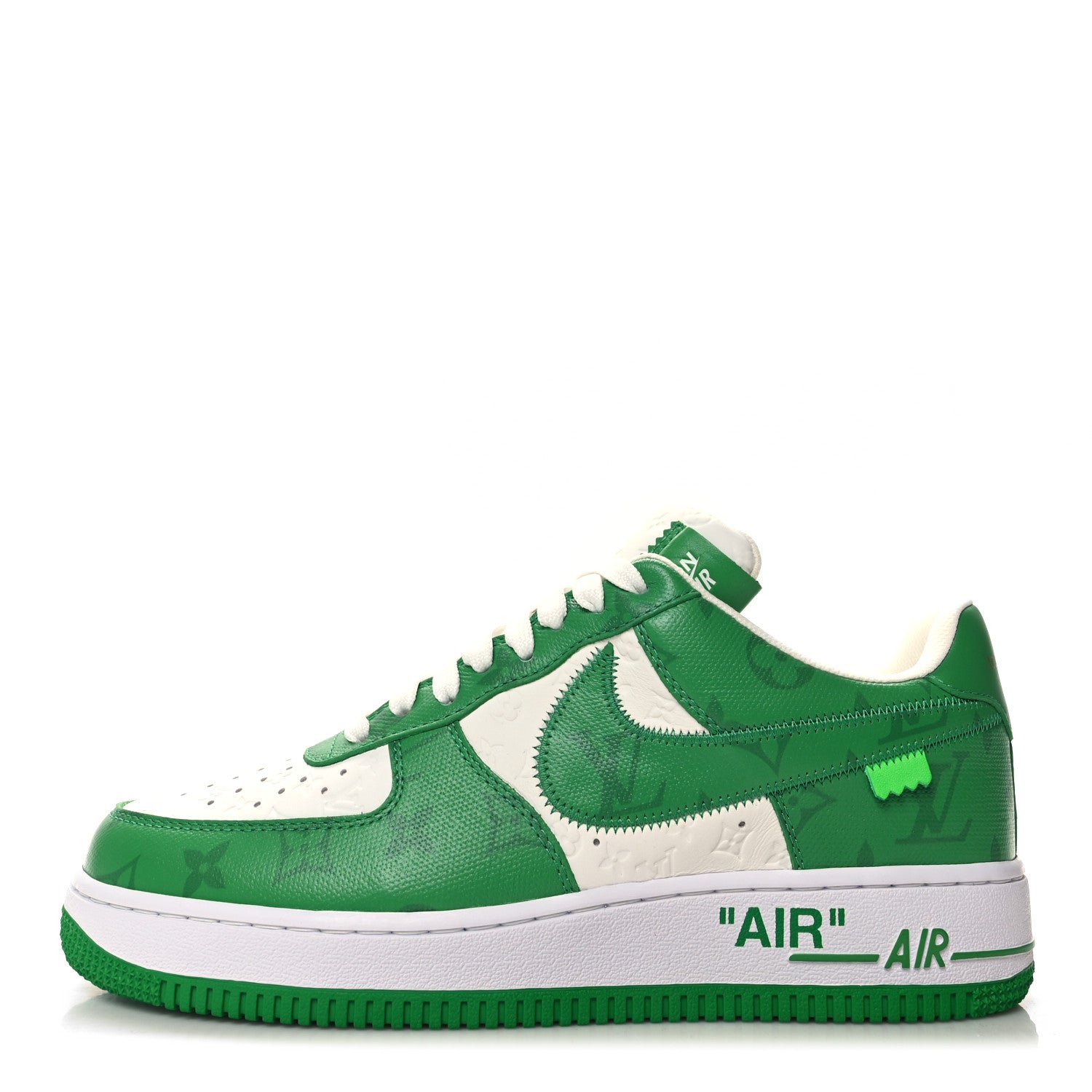 Louis Vuitton X NIKE AIR FORCE 1 Calfskin Monogram Mens Low Top Sneakers 8 Green 1 of 9