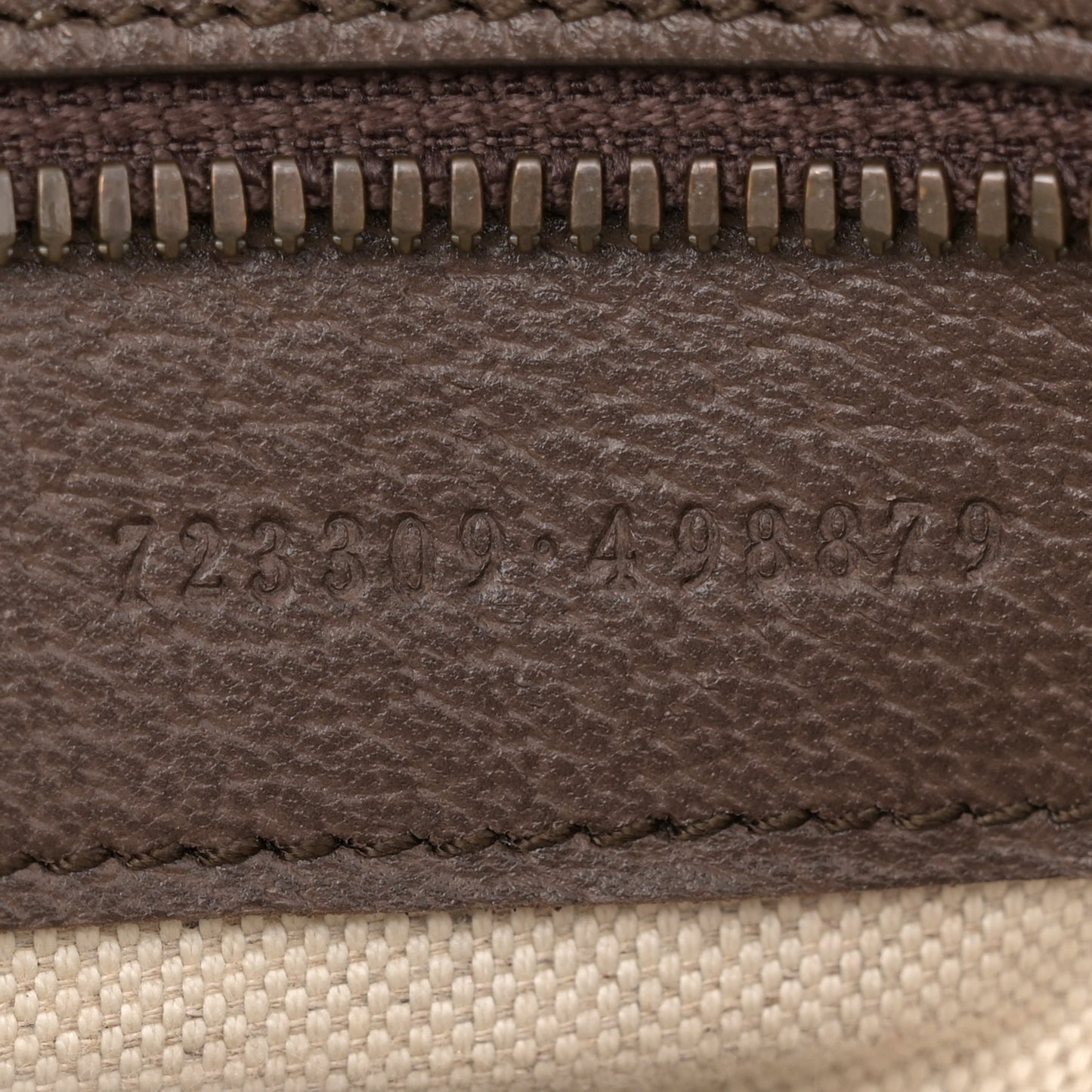 GG Supreme Monogram Textured Dollar Calfskin Web Medium Savoy Bowling Bag Beige Ebony New Acero