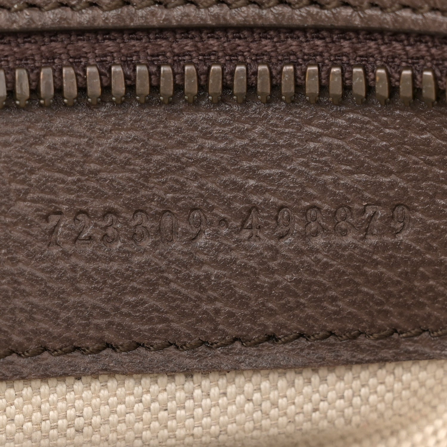 Gucci GG Supreme Monogram Textured Dollar Calfskin Web Medium Savoy Bowling Bag Beige Ebony New Acero 7 of 15
