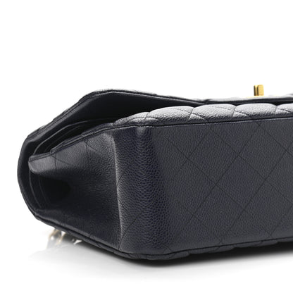 Chanel Caviar Quilted Jumbo Double Flap Navy Blue 9 of 12