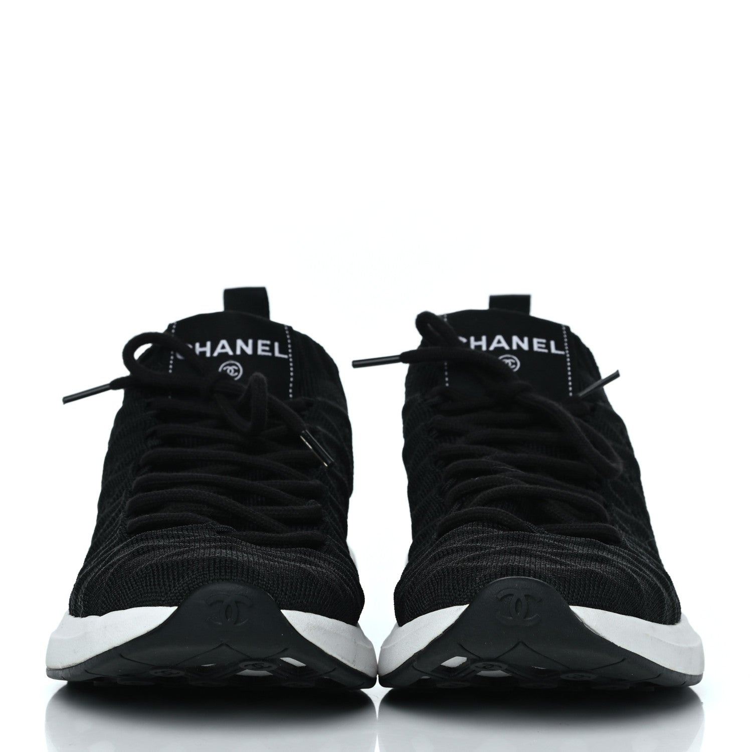 Chanel Fabric Logo Sneakers 38 Black 3 of 17
