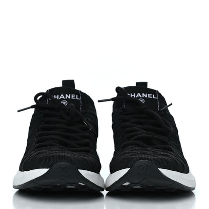 Chanel Fabric Logo Sneakers 38 Black 3 of 17