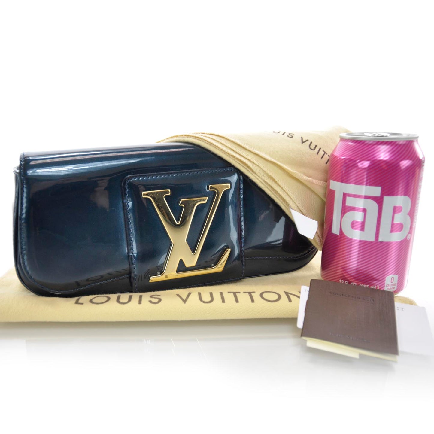 Patent Sobe Clutch Blue Nuit