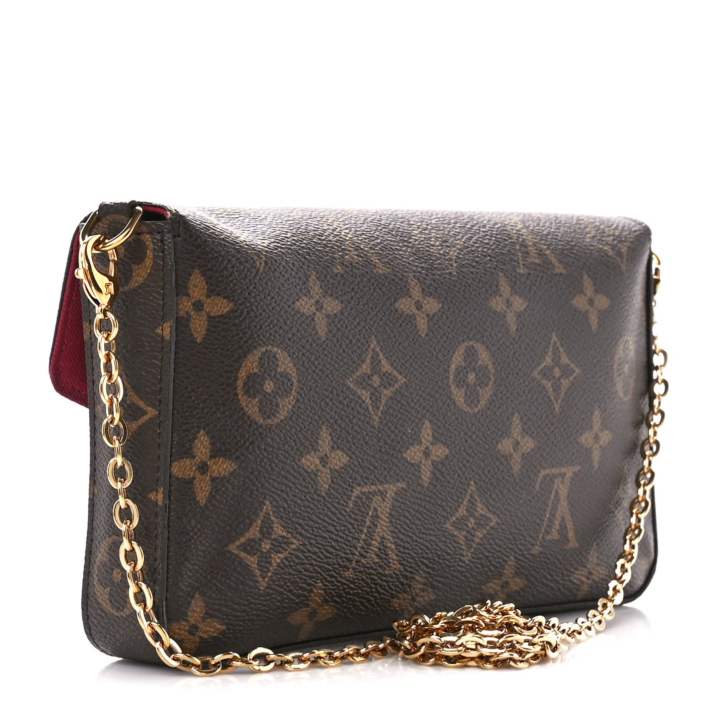 Monogram Pochette Felicie Chain Wallet Fuchsia