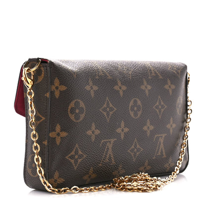 Louis Vuitton Monogram Pochette Felicie Chain Wallet Fuchsia 4 of 15