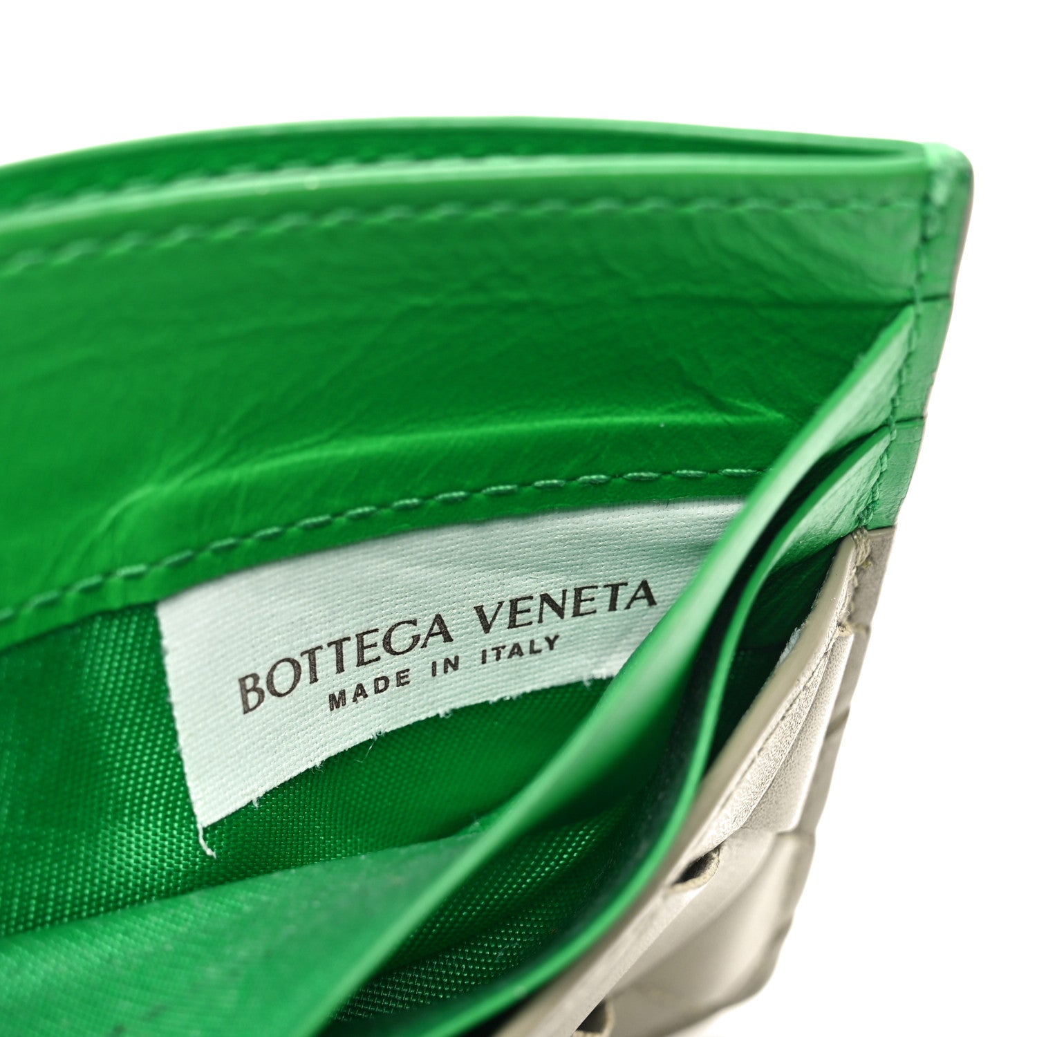 Bottega Veneta Nappa Intrecciato Card Holder Taupe Avocado 7 of 8
