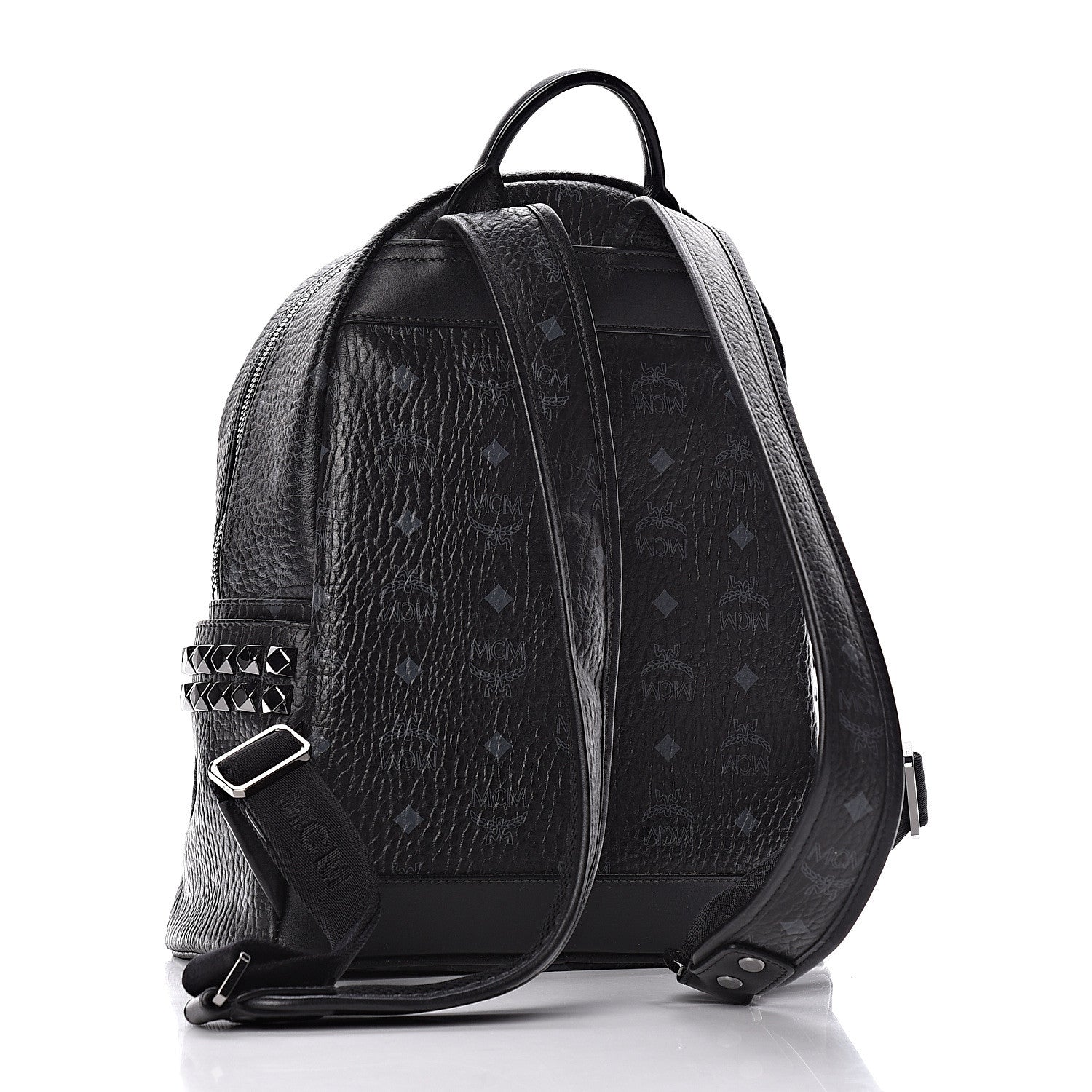 MCM Visetos Small Side Stud Stark Backpack Black 3 of 13
