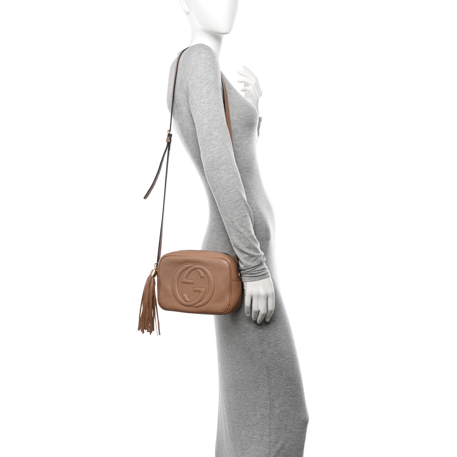 Gucci Pebbled Calfskin Small Soho Disco Bag Camelia 2 of 16