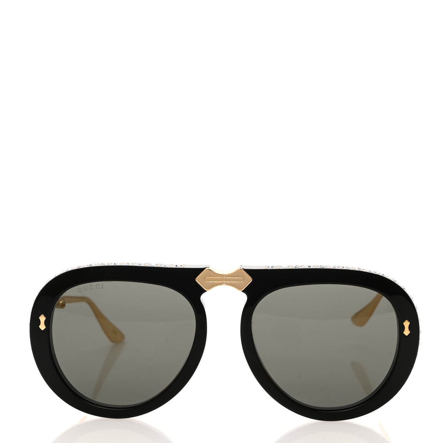 Acetate Crystal Foldable Aviator Sunglasses GG0307S Black