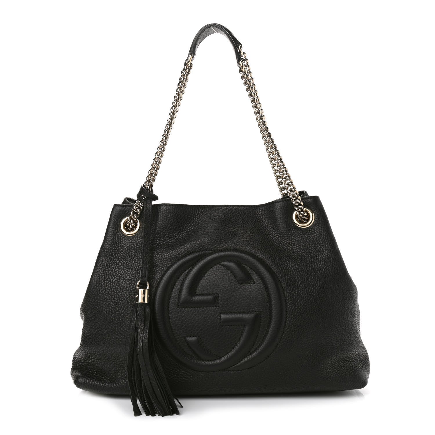 Gucci Pebbled Calfskin Medium Soho Chain Shoulder Bag Black 1 of 13