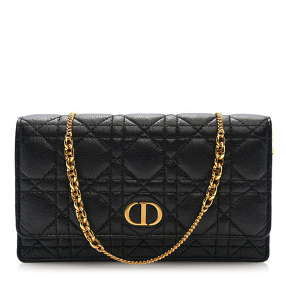 Christian Dior Supple Calfskin Caro Pouch with Chain Black 1 of 10