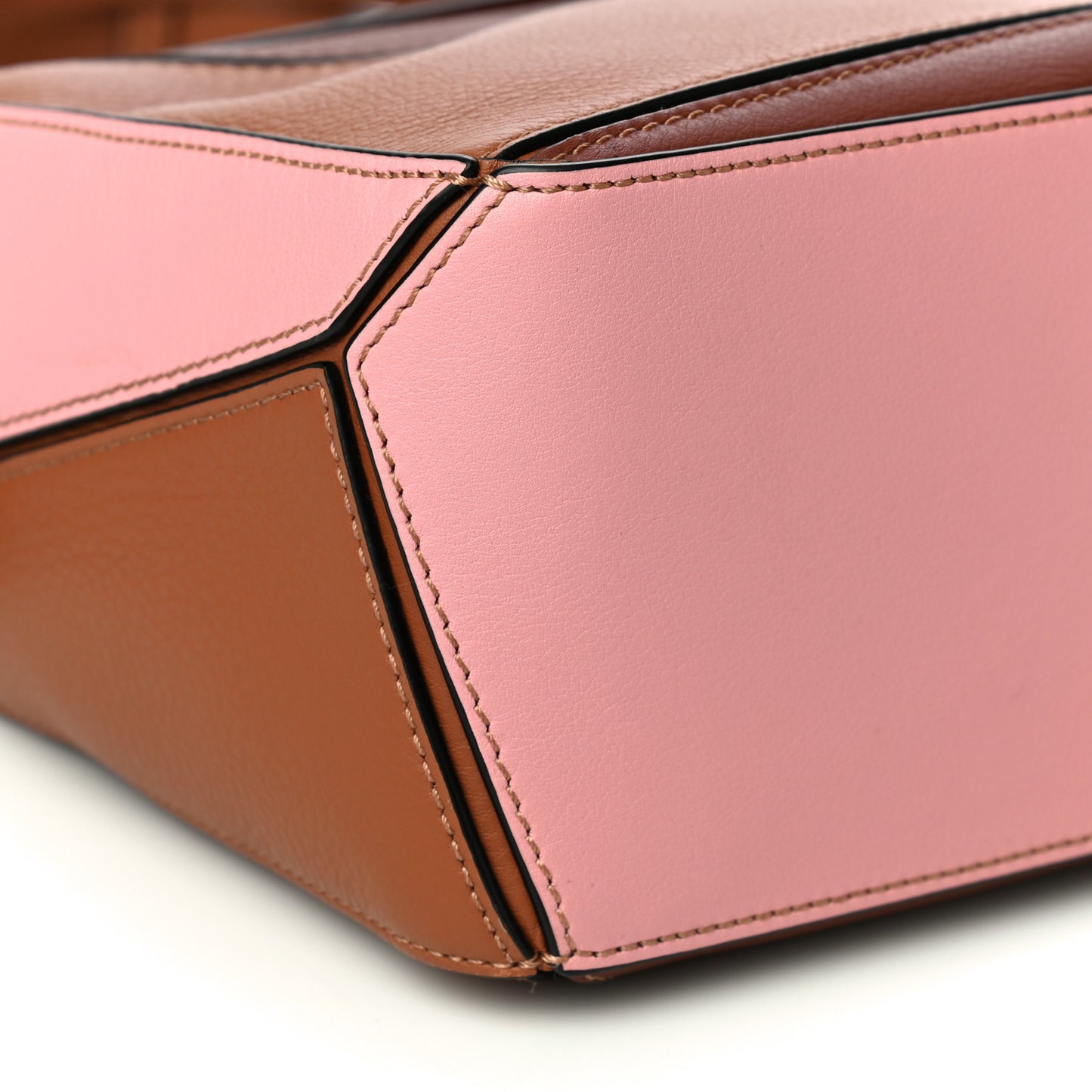 Calfskin Small Puzzle Bag Tan Medium Pink
