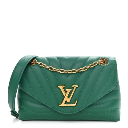 Louis Vuitton Calfskin New Wave Chain Bag MM NM Emerald 1 of 9