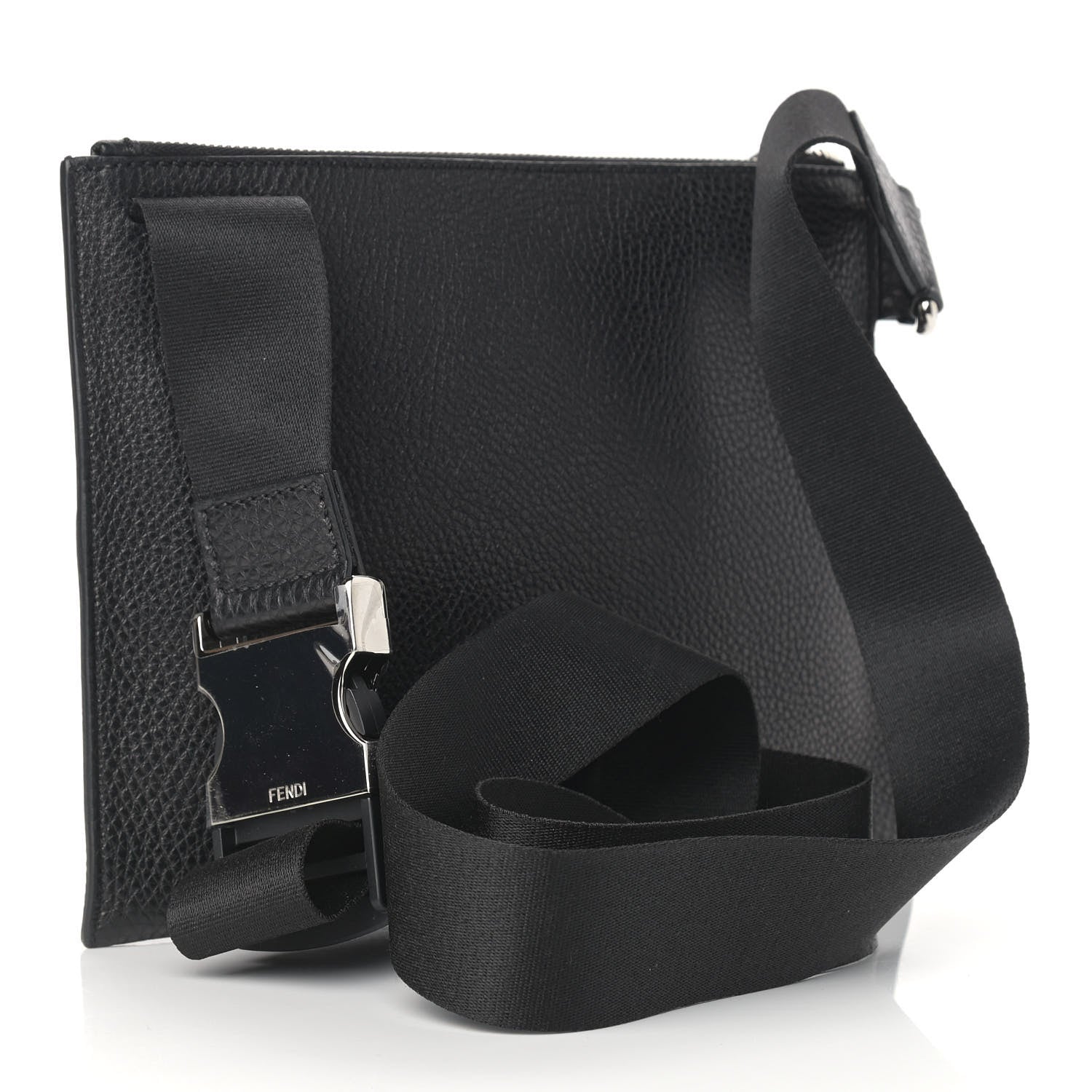 Fendi Cuoio Romano Selleria Fendi Stamp Patch Messenger Black Grigio 3 of 9