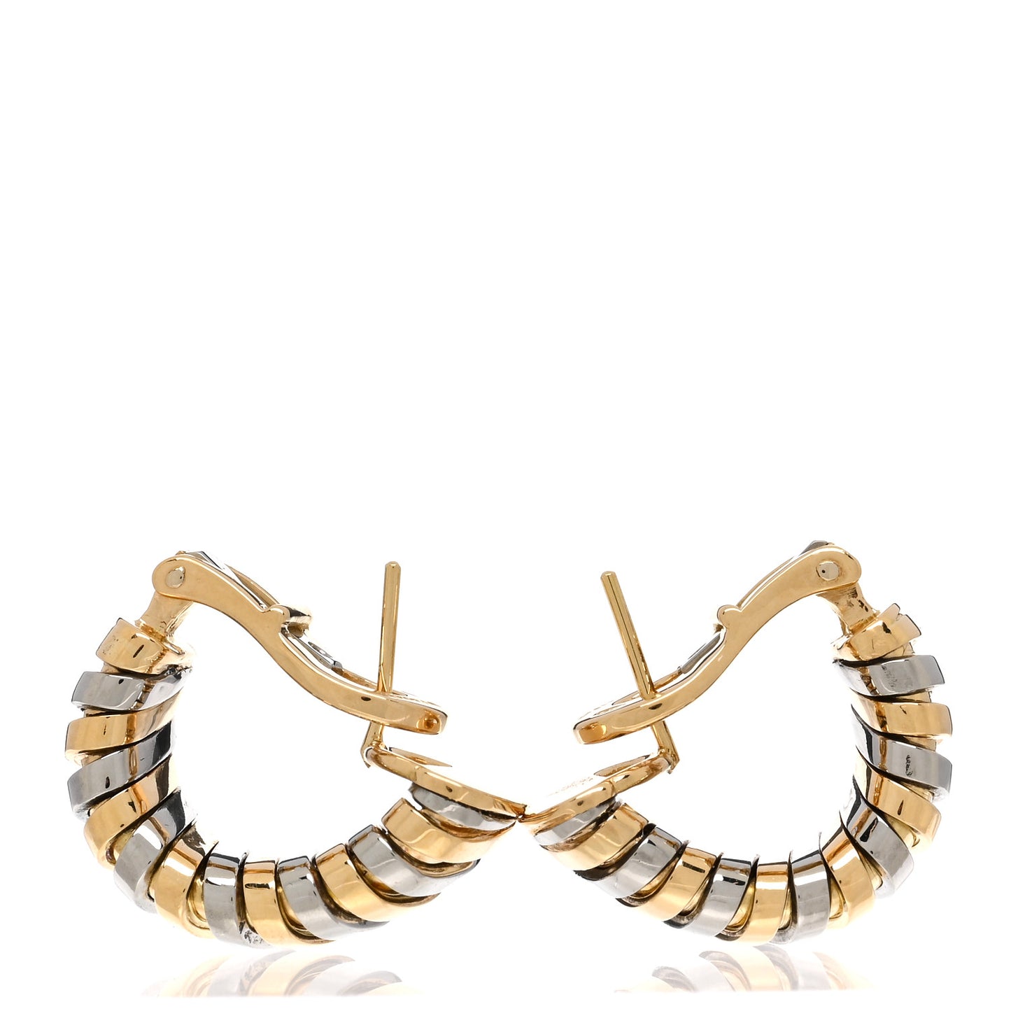 18K Yellow Gold Stainless Steel Tubogas Earrings